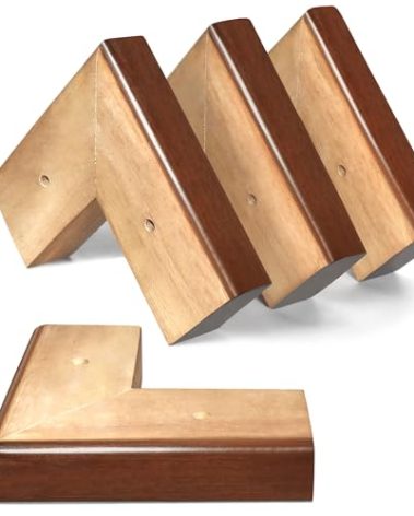 AORYVIC Wooden Bed Riser 1 inch Sofa Risers for Furniture L Shaped Couch Sofa Feet Dresser Leg Set of 4 (Brown, 1 inch)
