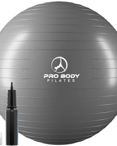 ProBody Pilates Exercise Ball - Multiple Sizes Gym Grade Balance Ball for Fitness, Yoga, Workout, Pregnancy & Physical Therapy (Silver, 85 cm)