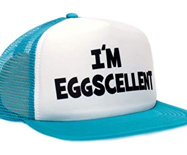 I'm Eggscellent Unisex-Adult Trucker Hat -One-Size Aqua/White
