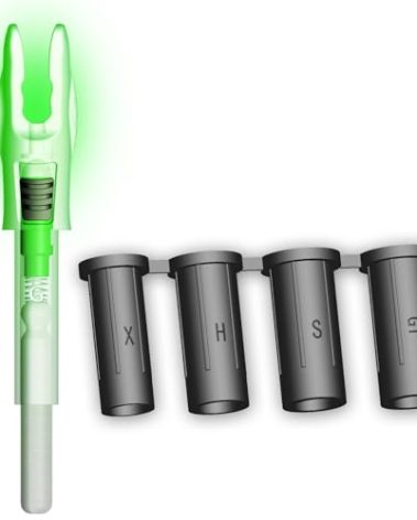 CosiComu 6PCS G Lighted Nocks for Arrows with .165 .204 .233 .244 .246 Inside Diameter with X, H, S, GT Bushings LED Light up Knocks (Green)