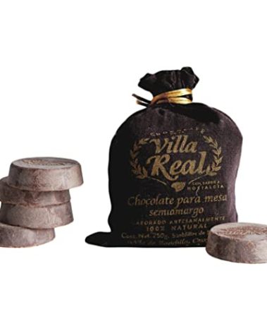 Verve Culture's Villa Real Mexican Chocolate, 5 discs - Dark Chocolate, Net Wt 250g / Authentic Mexican Hot Cocoa Discs from Oaxaca - No preservatives, Artificial flavors, Colors or Other Additives