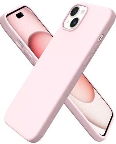 ORNARTO Compatible with iPhone 15 Plus Case 6.7", Slim Liquid Silicone 3 Layers Full Covered Soft Gel Rubber Cover Protective Phone Case with Anti-Scratch Microfiber Lining-Pink
