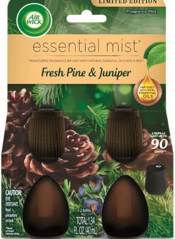 Air Wick Essential Mist – Twin Refill Fresh Pine & Juniper, 2 Refills