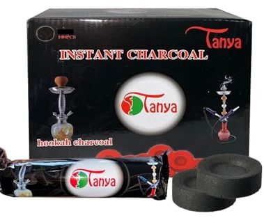 Hookah4sale Charcoal Zebra Smoke Hookah Charcoal 50 Tablets, Hooka Huka Sheesha Nargila Coals for Shisha Smoking-Instant Light Coals