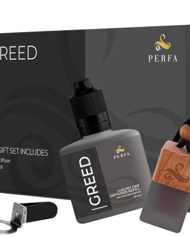 Creed Gift Set with Refill Bottle | Perfume Inspired Car Fragrances | Strong Car Freshener with Odour Eliminator Technology | Creed Automotive Freshener by Perfa
