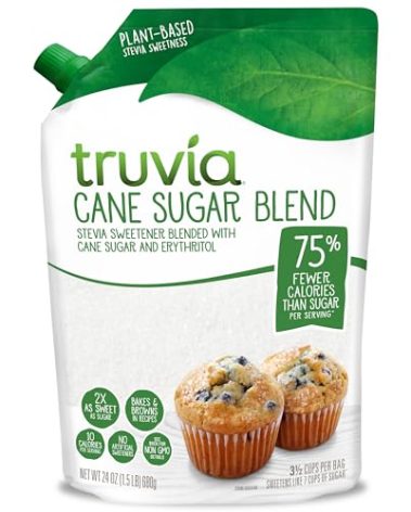 Truvia Cane Sugar Blend, Natural Stevia Sweetener and Cane Sugar, 24 oz