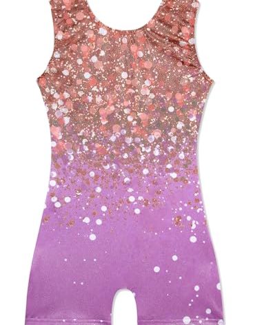 EQSJIU Dance Leotard for Girls Purple Diamond Shiny Cute Pink Toddler Gymnastics Leotards for Girls 2t 3t 2-3t