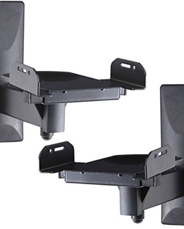 VideoSecu One Pair of Side Clamping Bookshelf Speaker Mounting Bracket with Swivel and Tilt for Large Surrounding Sound Speakers MS56B 3LH