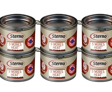 Sterno S'mores Heat Ethanol Fuel Can - Ethanol Gel Cans with 45-Minute Burn Time, Chafing Dish Fuel Cans & Gel Fuel Cans for Fire Bowl - Fuel Cans for Food Warmer, Fondue, & Buffet Kit - Pack of 6