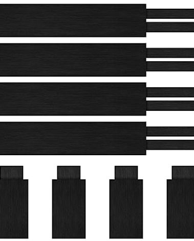Bamboo Drawer Dividers Organizer with Inserts, Expandable from 12.5-21.7", Adjustable Drawer Organizer Separators for Utensils, Dresser, Bedroom, Bathroom, Closet, Clothing, Office (Black)