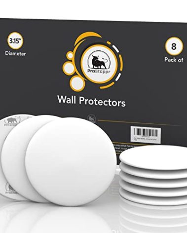 Door Stoppers - Large 3.15" (8 PCS) - Door Stoppers for Wall with Strong Back Adhesive - Quiet and Shock Absorbent Silicone Wall Protectors from Door Knobs - Protects Every Surface - White