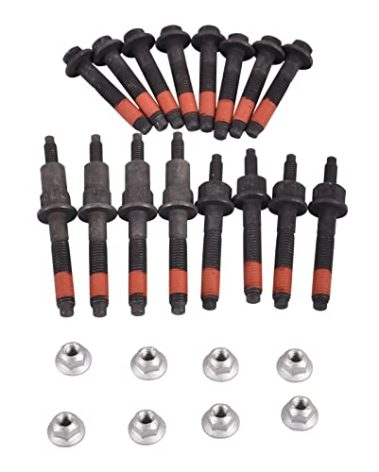 SUSUCAR Exhaust Manifold Bolt Hardware Kit Stud Nut Fit for 1999-2009 Dodge Ram Chrysler Jeep 4.7L 6505257AA 6504331