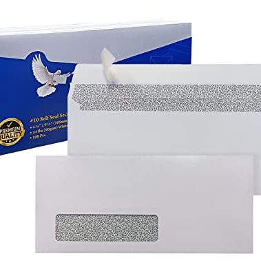 WINPAQ #10 Window Envelopes, 100 Pack – 4-1/8 x 9-1/2", Self-Seal, White, 24lb Paper, Single Left Window, Perfect for Checks, Invoices & Business Mail
