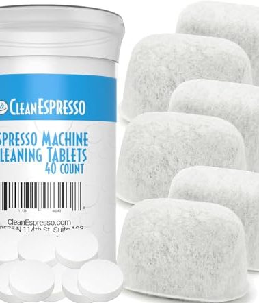 CleanEspresso - Designed For Breville Cleaning Kit - 40 Cleaning Tablets and 6 Water Filters for Breville Espresso Machines - 2g Espresso Machine Tablets
