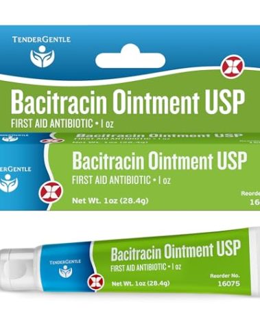 Bacitracin Antibiotic Ointment with Zinc USP - 1 oz Topical Antibiotic First Aid Ointment - Helps Prevent Infection in Minor Cuts, Scrapes, and Burns