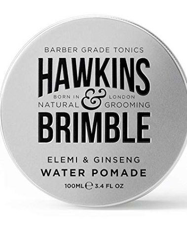 Hawkins & Brimble Strong Hold Hair Pomade for Men, 100ml Water-Based Formula, All Day Firm Hold with Natural Shine, Elemi & Ginseng Scent, Vegan, Easy Wash, Grooming Styling Cream Clay