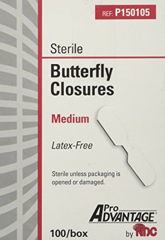 ProAdvantage Sterile Butterfly Closure Bandages, Medium, Latex-Free, 100/bx