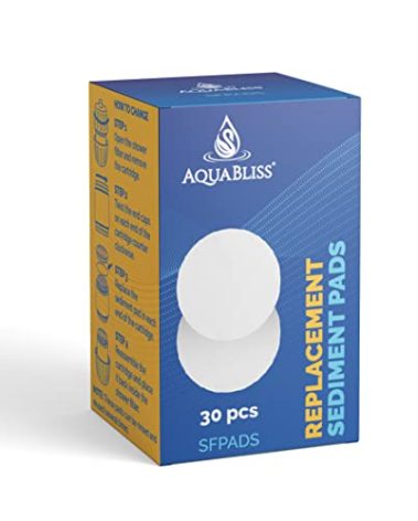 AquaBliss Shower Filter Sediment Pads - Protect your Skin & Hair from Rust, Dust, Sand and other impurities in your water. Compatible with SF400 & SF500-30-Pack