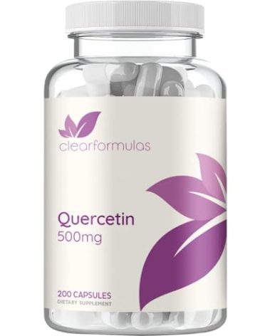 High Strength Quercetin 500mg Capsules - Quercetin Dihydrate Potent Flavonoid Antioxidant and Nutraceutical for Heart and Immune Support - Vegan Friendly - Made in a cGMP US Lab (200 Servings)