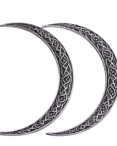 LANGHONG 2PCS Moon Crescent Hairpin For Women Viking Hair Stick Forks Knot Hair Styling Pins (ZZAS)