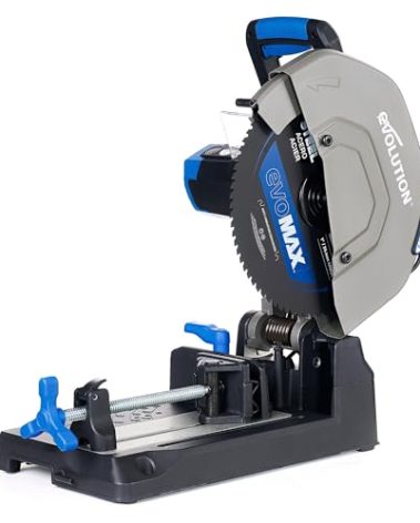 Evolution S15CPS 15" Heavy-Duty Metal Cutting Chop Saw | 3,500+ Cuts with EVOMAX14ST Blade | 15" Blade Compatible | Industrial Power Saw, Soft Start Motor, E-Brake, Precision Shadow Line Guide