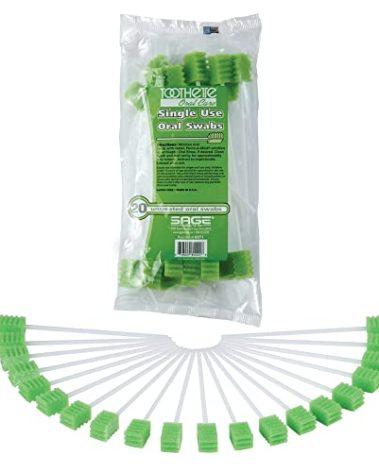 Toothette® Oral Care Plus Dental Swabs - Single Use - Untreated - Bag of 20 Swabs