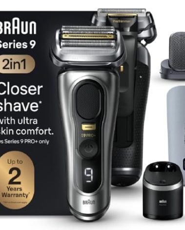 Braun Series 9 PRO+ Electric Shaver, Shaving Kit with 5 Pro Shave Elements and ProComfort Head, SmartCare Center