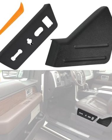 OKPARZ Replacement for Front Left LH Driver Seat Trim Cover Panel & Seat Switch Housing Bezel 2009-2014 Ford F-150 F150 2010-2014 Lincoln Mark LT 9L3Z1661693CA Black