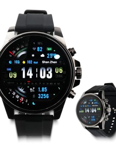 deloDIY Smart Watches for Men,1.43" HD Touch Screen,Fitness Tracker Running Watch,Heart Rate/Sleep Monitor,Fitness Smart Watch,Bluetooth,NFC,Compatible with iOS Android,Smart Watch (Black)