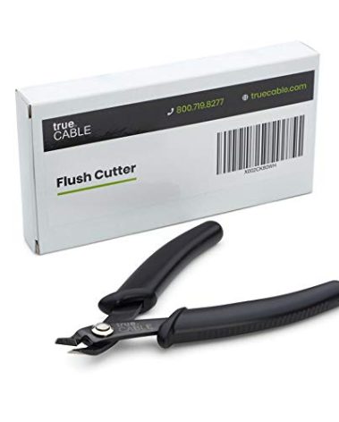 trueCABLE Precision Sharp Flush Cutter, 1 Pack, Wire Cutting Pliers for Ethernet Cable Preparation, Electronics, Jewelry & Crafts, Hardened Carbon Steel with Non-Slip Handle, Cut Wire Up To 16 AWG