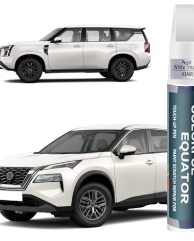 QAB Pearl White Tricoat Touch Up Paint for Nissan, Car Paint Pen Scratch Repair Two-In-One Touch Up Paint, Premium Car Scratch Remover for Deep Scratches