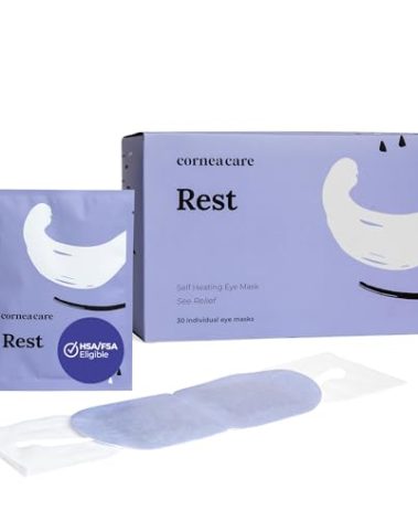 CorneaCare Rest: Self Heating Warm Compress for Dry Eyes | Heated Eye Mask for Fast Relief | No Microwave or Washcloth Needed | Travel Ready | 30 Count