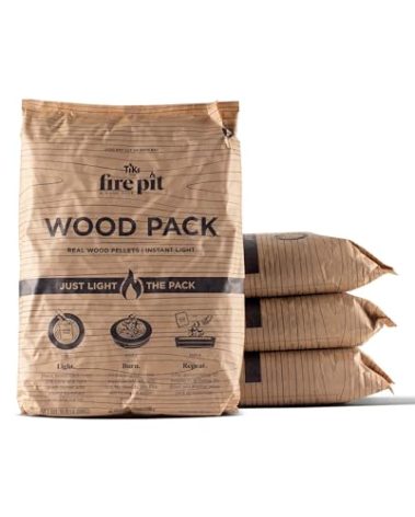 Wood Pack – 4-Pack Wood Pellets for Smokeless Fire Pits, Easy-to-Use Fire Pit Fuel for Outdoor Heating & Camping, 30+ Minute Burn Time, Made in The USA