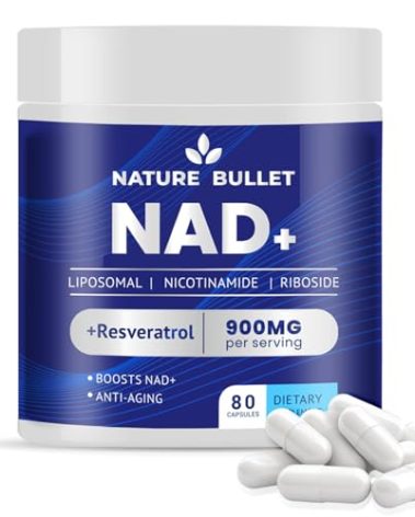 NAD Supplement for Anti-Aging and Cell: Nicotinamide Riboside & Mononucleotide - Cellular Energy & Mitochondrial & Healthy Aging & Cognitive Function Support - Liposomal NAD Supplements - 80 Capsules