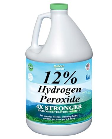 Nature's Freedom 12% Hydrogen Peroxide, Food Grade H2O2 and Purified Water Only, 1 Gallon Solution
