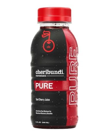 Cheribundi 100% Tart Cherry Juice Pure | Unsweetened Tart Cherry Juice | Athletes Recovery Drink | Promotes Restorative Sleep, Muscle Recovery & Boosts Athletic Performance | 8 floz (12 Pack)