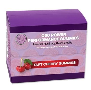 C60 Power C60 Gummies - Natural Wellness Support for Men & Women, 99.99% Pure Sublimated Carbon Fullerenes, Promotes Energy, Mental Clarity, & Stamina - 30 Count