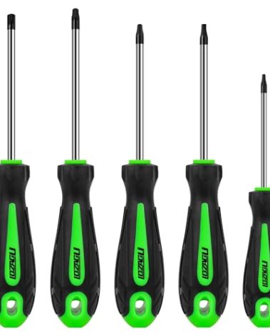 LOZAGU 5-Piece Square Head Screwdriver Set, #0, 1, 2, 3, and #4 (N.0, 1, 2, 3, and N.4), Magnetic Tips, CR-V Steel Forged