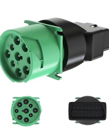 OBD2 to 9 pin J1939 Adapter,16 Pin OBD2 Male to 9 Pin J1939 Green Female Adapter,Diagnose Cable Adapter Fit for Freight Liner ELD Tracker and Diagnostic Scanner/Device (OBD2 to 9 Pin J1939)
