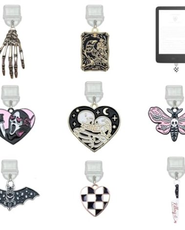 Romukuku 8 Pcs Halloween USB Type-C Dust Plugs,Dark Ghost Bat Design, Compatible with Kindle and Phone Charging Ports