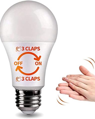 3 Claps Light Control Bulb for Bedroom Table Lamp Upgrade, Sound Activated ON/Off Solution, Clap Detection, Smart Home, As Seen On TV, Soft White, 8-Watt