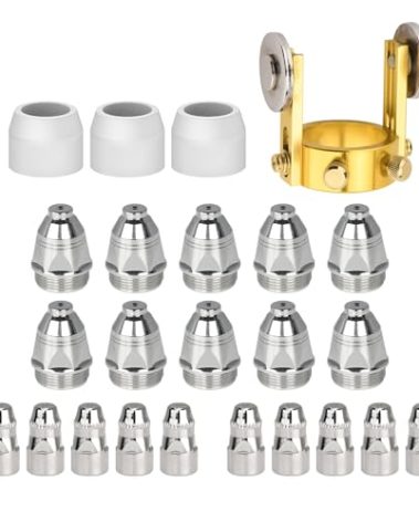 bestarc P-80 Plasma Cutter Torch Consumables, 24Pcs 1.5mm Cutting Torch Nozzle Tips Electrode Kits, For BTC800DP Plasma Cutter