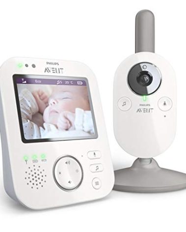 PHILIPS Avent Digital Baby Monitor with Camera and Audio, 3.5" Display Baby Camera Monitor with 2-Way Talk, Night Vision, Temperature, 980ft Range, Video Baby Monitor with No Wi-fi, Lullabies