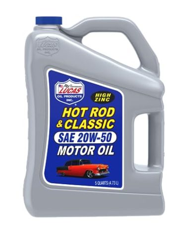Lucas Oil 10684 20W-50 Petroleum Oil - 5 Quart Jug, Gray