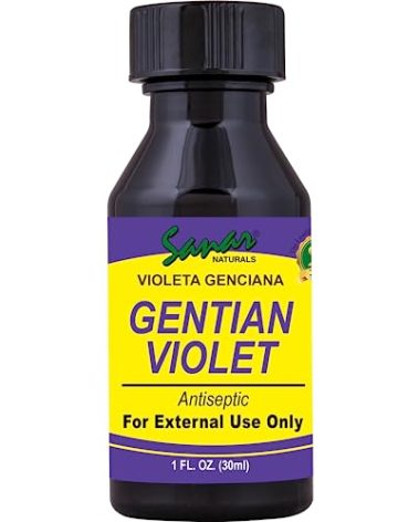 Sanar Naturals Gentian Violet, 1 fl oz - Violeta de Genciana - Tincture of Violet 1% First Aid Antiseptic