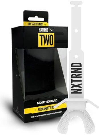 Nxtrnd Two Football Mouth Guard, Football Mouthpiece with Strap, Fits Adult & Youth (White)
