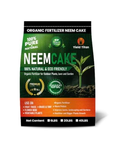 Yield Titan Premium Neem Cake, Natural Fertilizer for Gardening and Soil Amendment (6LB)