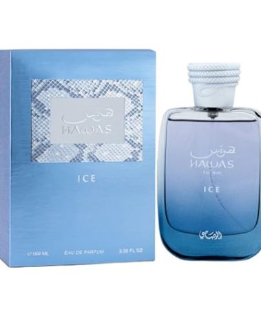 RASASI Hawas Ice for Men Eau de Parfum, 100ml(3.4 Oz), Premium Arabian Fragrance