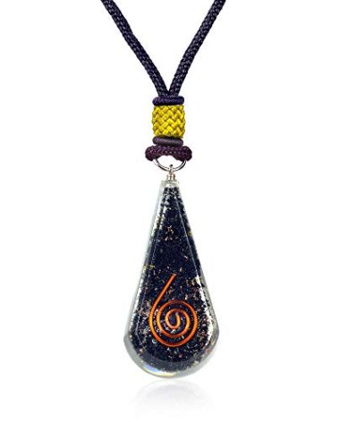 Emotional Body Purification Black Tourmaline Orgone Crystal Tear Drop pendant for Strengthen Immune System - Swallows Negative Energy - Positivity