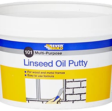 Everbuild 101 Multi-Purpose Linseed Oil Putty, Natural, 500 g (Pack of 1)